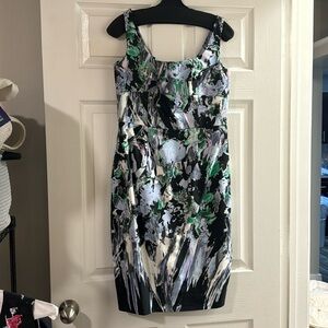 Milly Black, Pale Blue, and Green Shift Dress Size 10